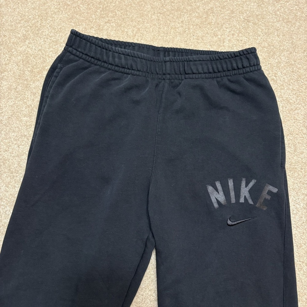 Nike Sweatpants Mens Small Black Dri-FIT Jogger Pants Spellout Lounge Athletic